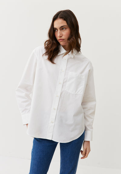 chemise en popeline coton bio blanc