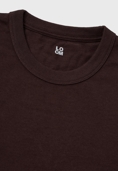 t-shirt heavyweight coton bio loom Marron zoom col