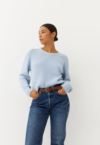 pull en coton bio loom Bleu clair