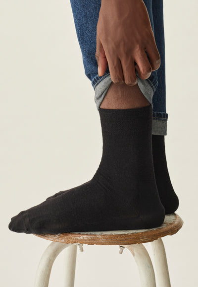 chaussettes loom laine noir main