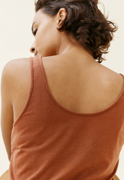 débardeur coton bio loom terracotta dos 2