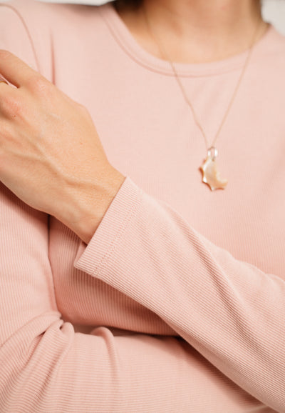 le t-shirt manches longues femme coton bio loom rose détail manches