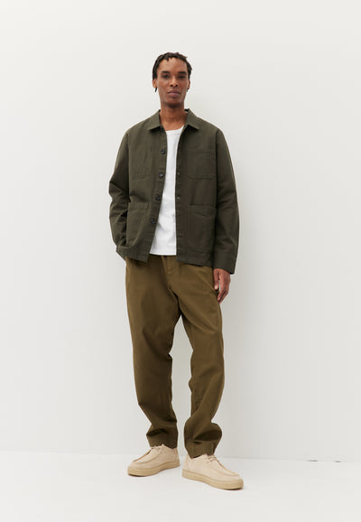 veste de travail coton bio loom vert kaki en pied