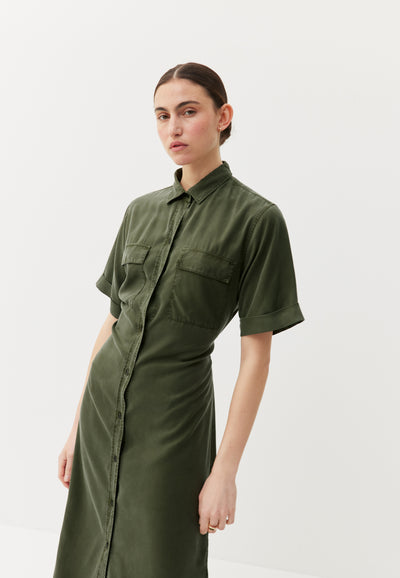 robe chemise tencel loom kaki main