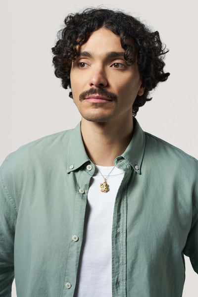 chemise oxford loom vert sauge face