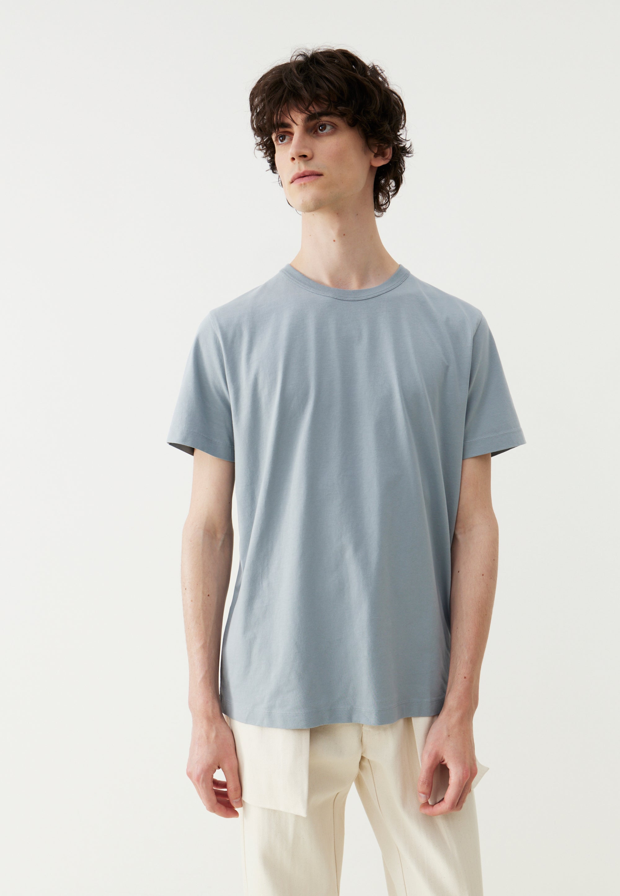 t-shirt coton bio loom Bleu pâle face