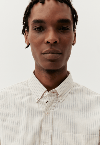 chemise coton lin bio loom Beige fines rayures main-min.png