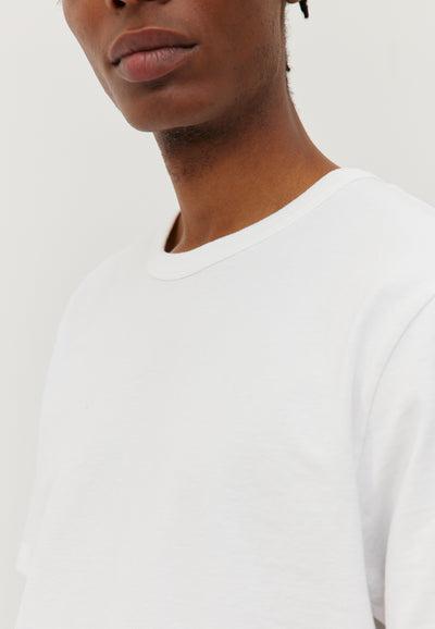 t-shirt heavyweight coton bio loom blanc détail col