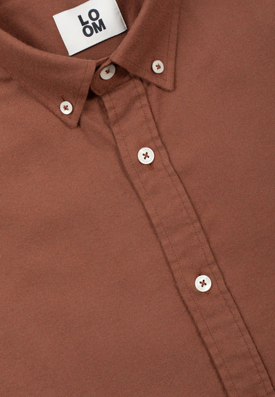 chemise en flanelle coton bio loom acajou détail boutons