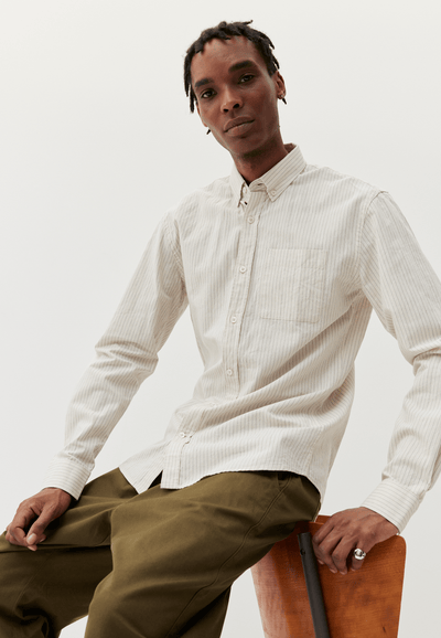 chemise coton lin bio loom Beige fines rayures face-min.png
