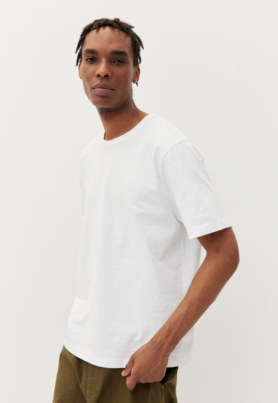 t-shirt heavyweight coton bio loom blanc main