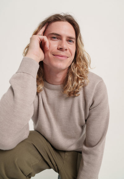 pull épais laine bio loom beige face 2