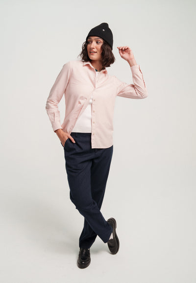 chemise oxford coton bio femme Rose pâle en pied