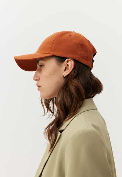 casquette coton bio loom orange main