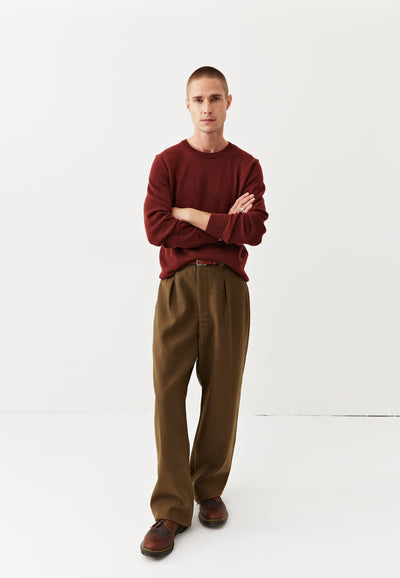 pull épais laine bio loom bordeaux en pied