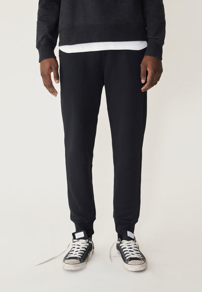 jogging coton bio noir loom détail jambes