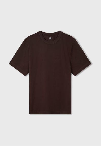 t-shirt heavyweight coton bio loom Marron main