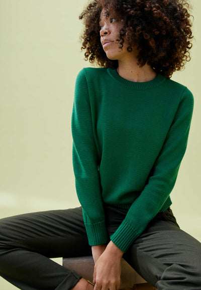 pull classique vert gazon face 2