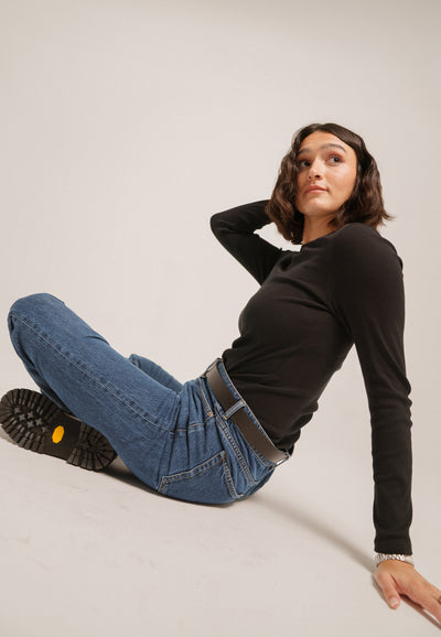 le t-shirt manches longues femme coton bio loom noir dos