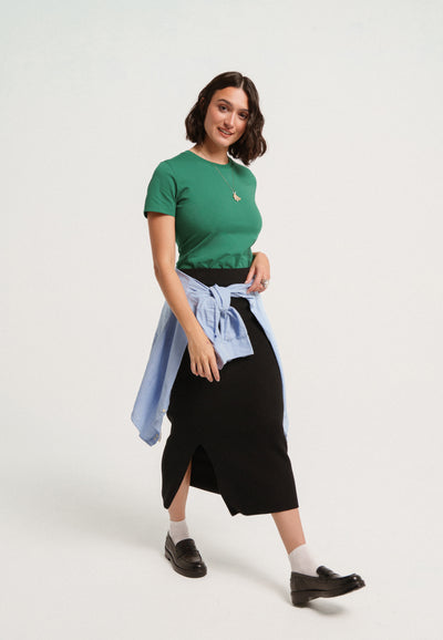 t-shirt coton bio loom Vert gazon en pied 2