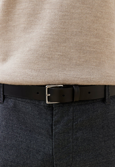 ceinture formelle cuir loom noir main