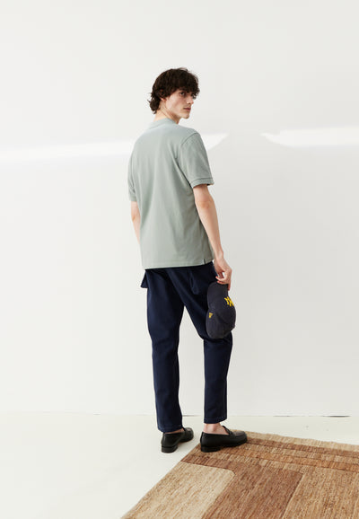 polo loom coton bio Vert pâle dos en pied