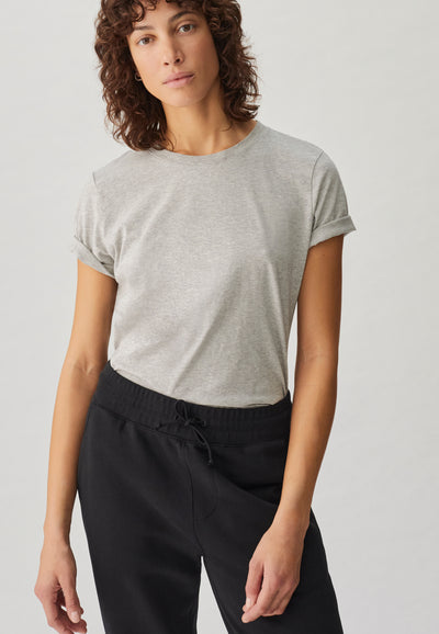 t-shirt coton bio loom gris clair face main