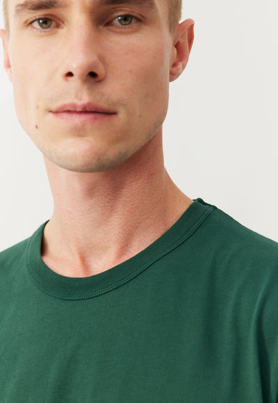 t-shirt coton bio loom Vert forêt détail col-1