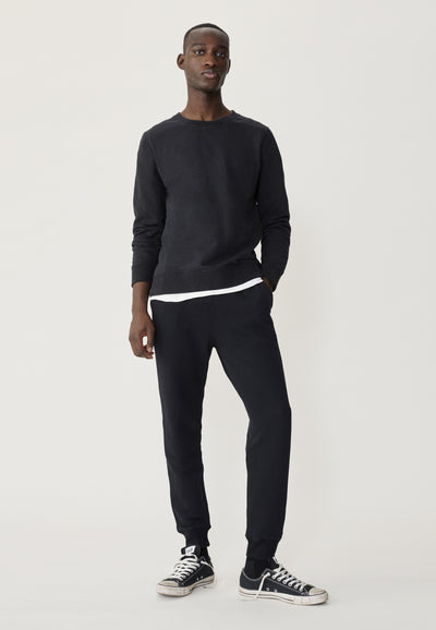 jogging coton bio noir loom en pied main