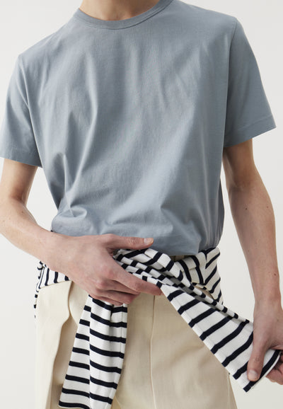 t-shirt coton bio loom Bleu pâle détail matière