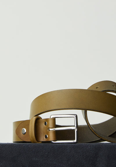 ceinture fine femme loom olive nature morte