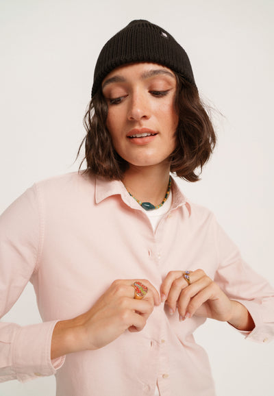 chemise oxford coton bio femme Rose pâle main