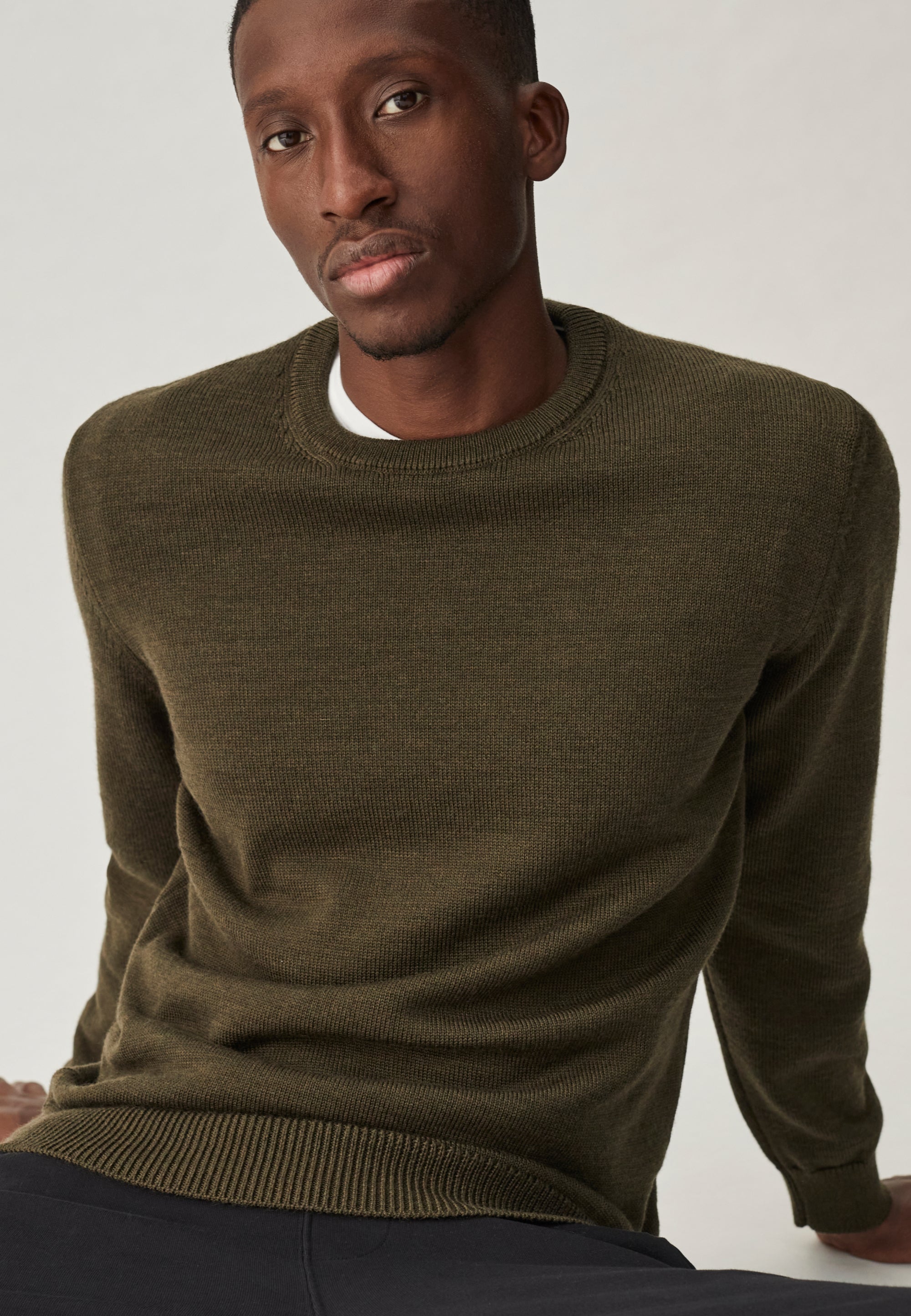 pull épais loom vert face main