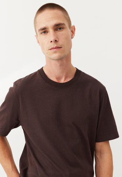 t-shirt heavyweight coton bio marron
