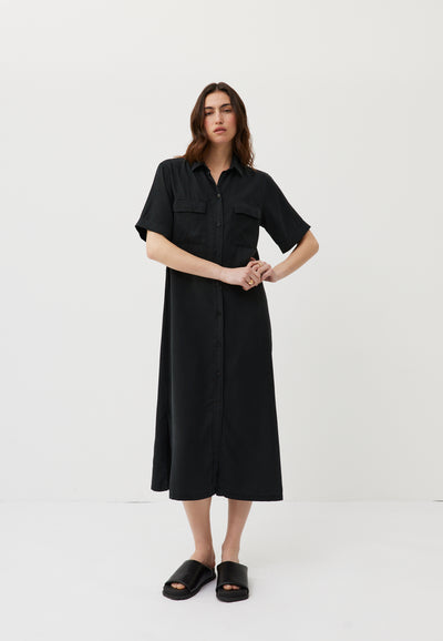 robe chemise tencel loom noir main