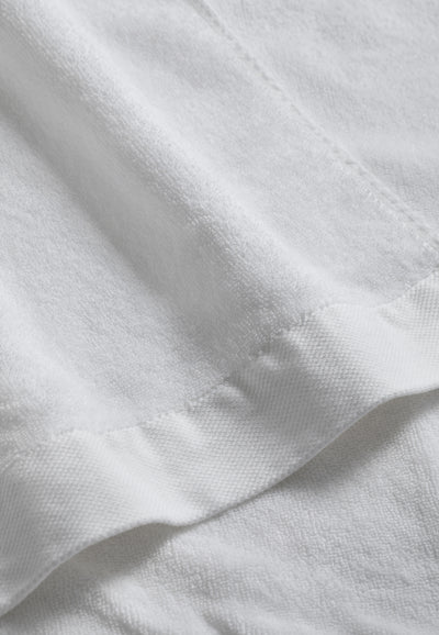 la serviette de bain coton bio loom blanc détail couture