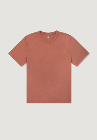 t-shirt heavyweight coton bio loom Rose vintage main