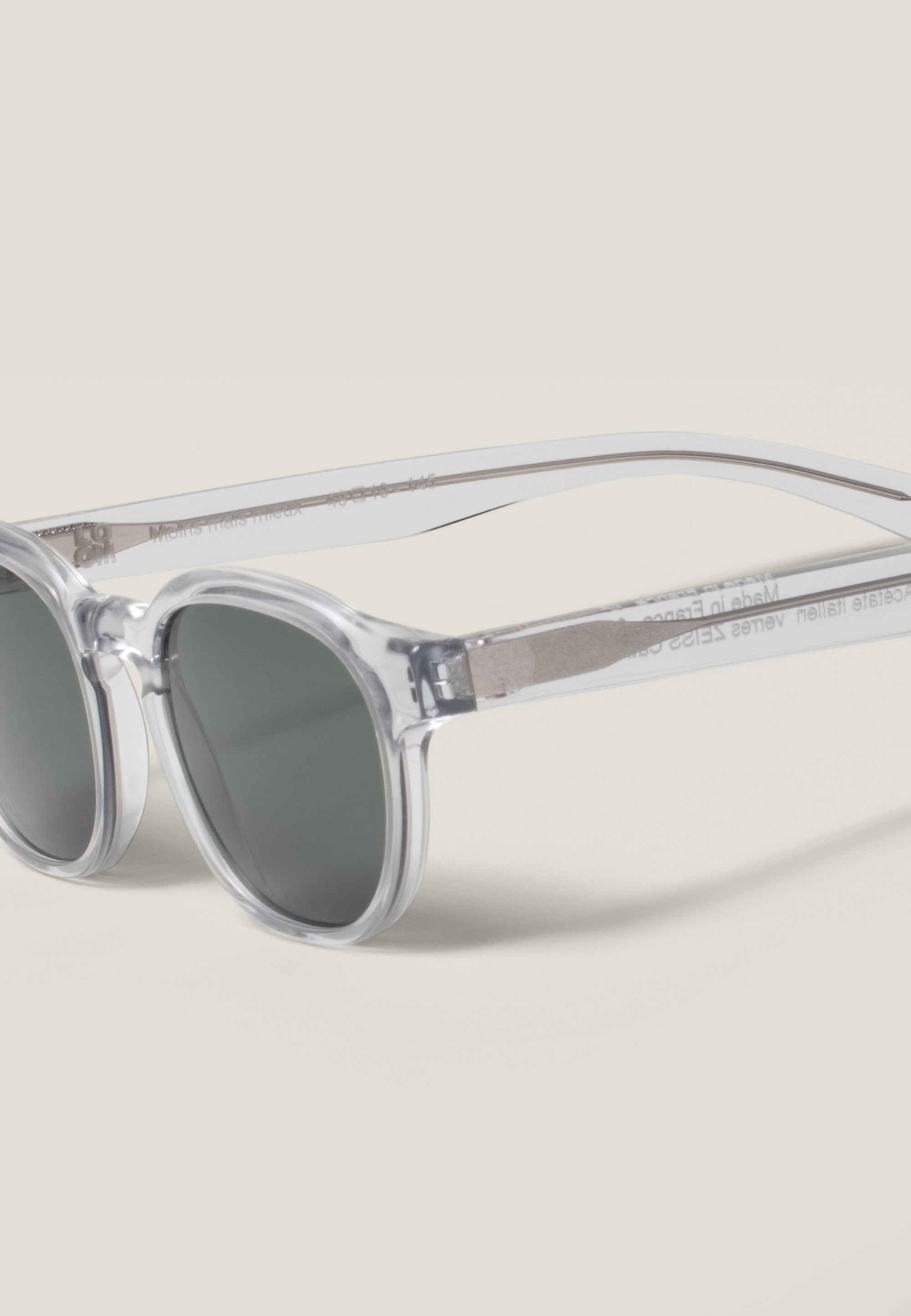 lunettes de soleil made in france gris clair détail