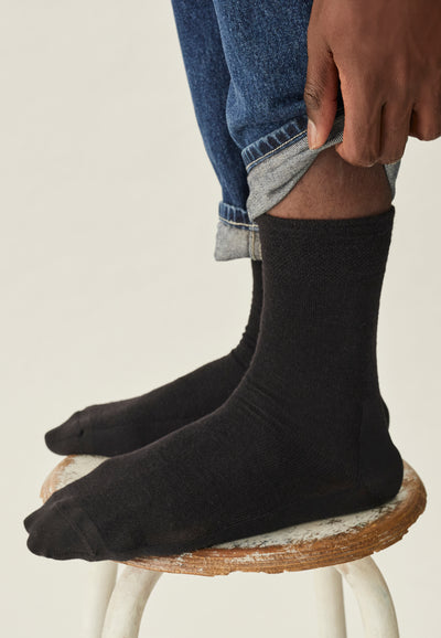 chaussettes loom laine noir-1