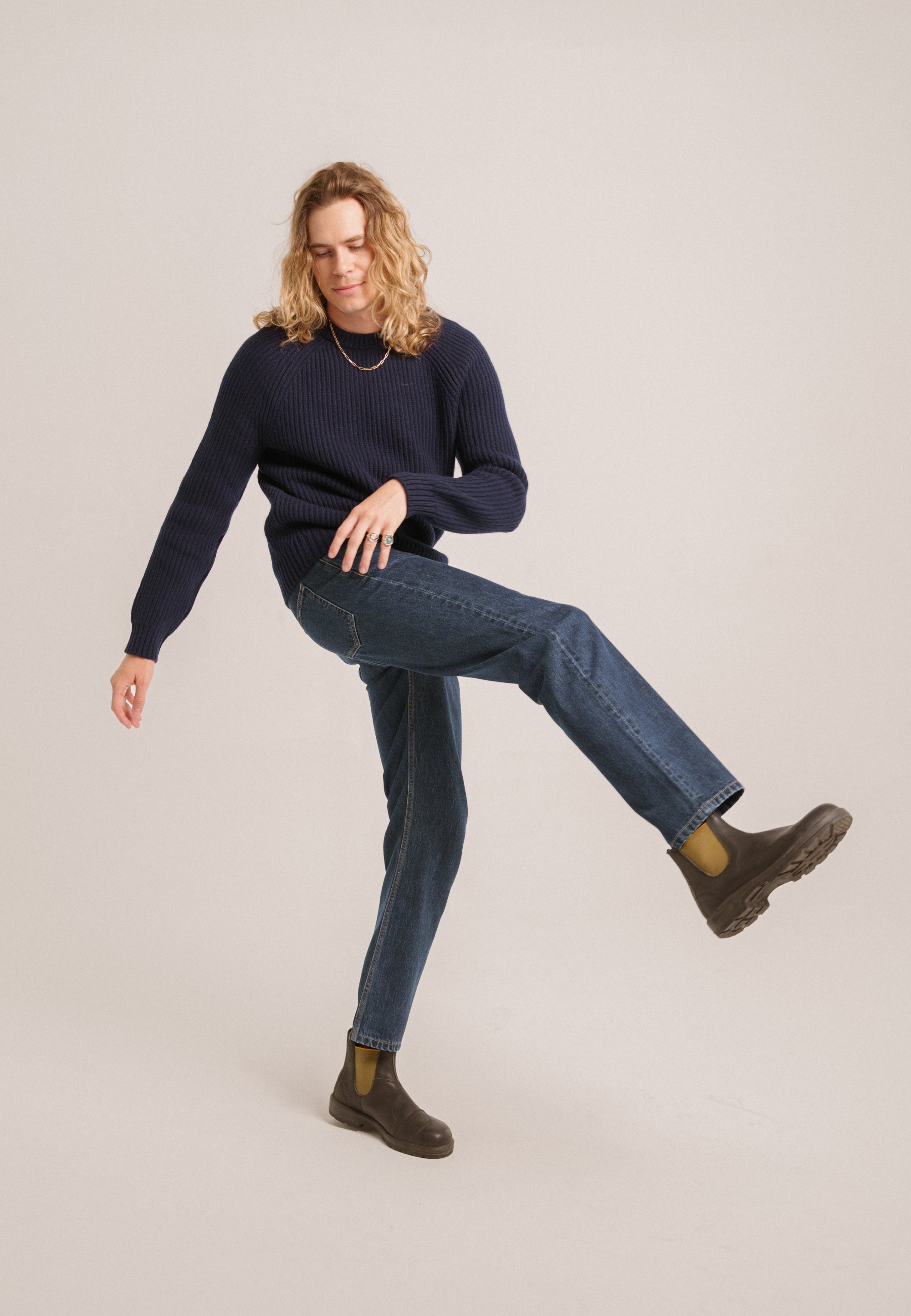 le jean droit homme coton bio loom bleu stone main