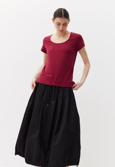 t-shirt en tencel loom framboise main