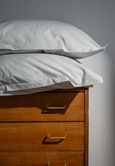 taie d'oreiller coton bio loom gris perle main