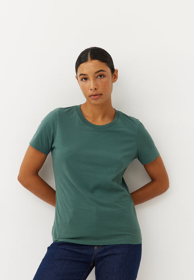 t-shirt coton bio femme loom Vert d'eau face