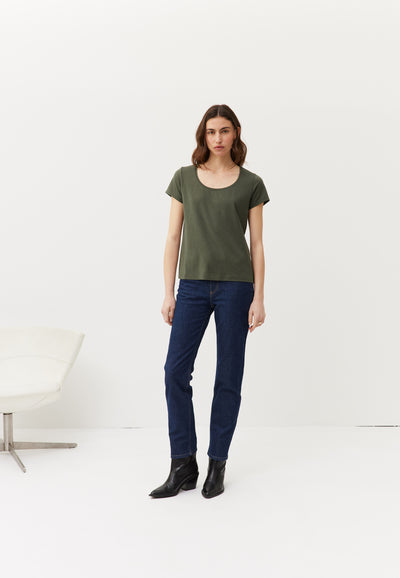 t-shirt en tencel loom kaki main