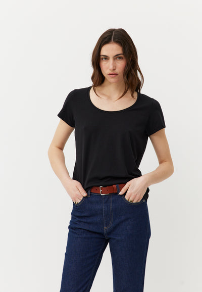 t-shirt en tencel loom noir main