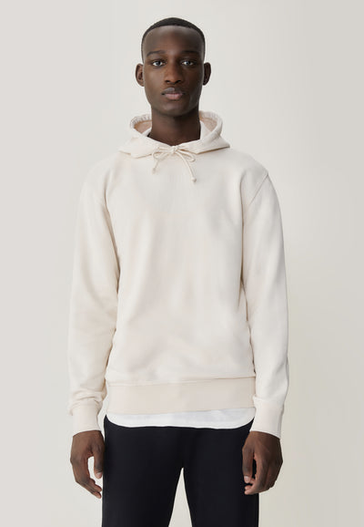 Sweat à capuche ecru face main