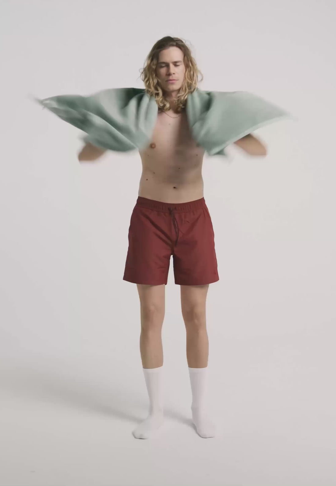 serviette de bain coton bio loom vert d'eau