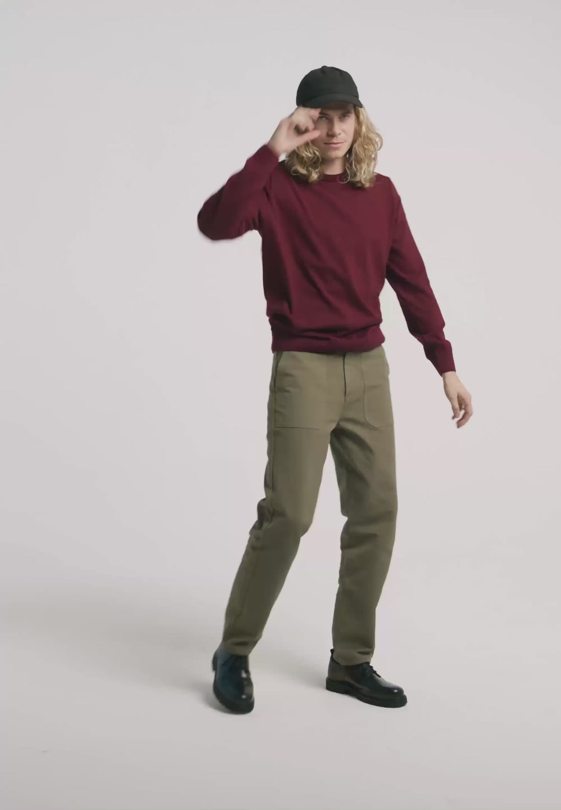 pull fin coton laine bio loom aubergine