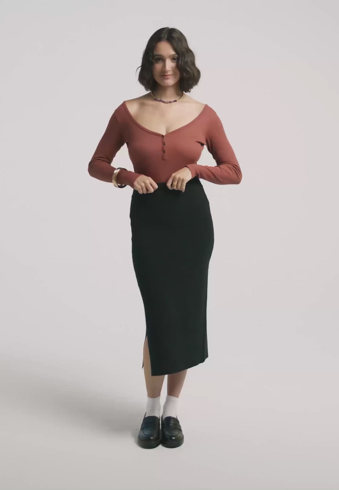 jupe en maille coton bio laine bio noir