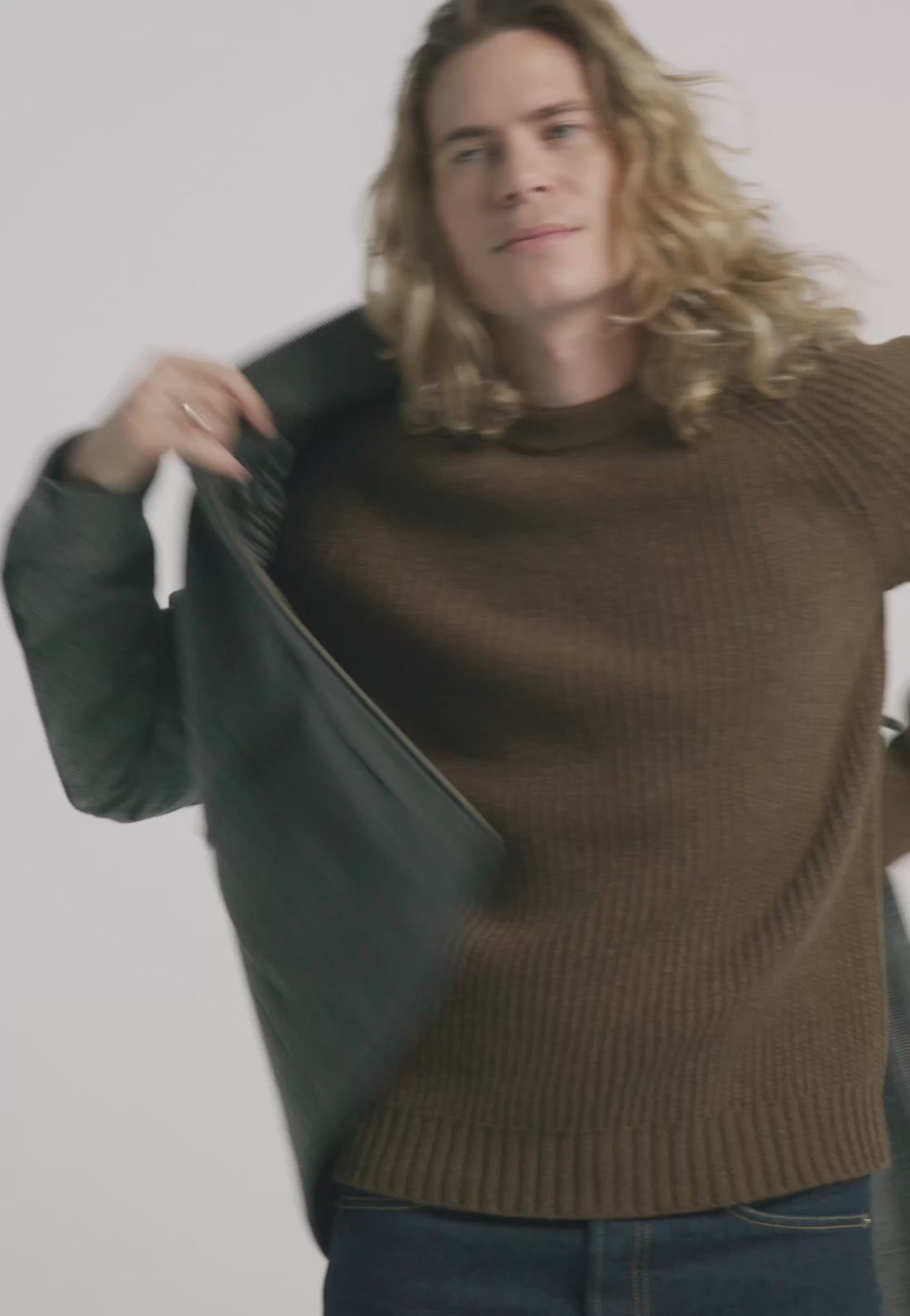 blouson en laine bio loom gris